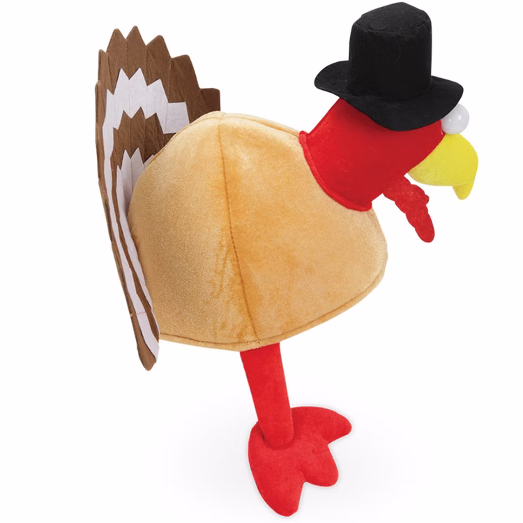 Huhn Mütze Verrückter Truthahn KW 58 cm für Herren Kostüm-Zubehör Fasching Karneval Mottoparty lustige Mütze Huhn Mütze Verrückter Truthahn für Herren von der Seite