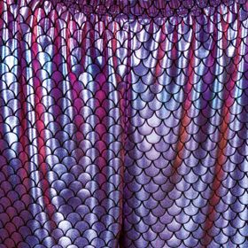 Meerjungfrau Leggings für Damen Detailaufnahme Schuppenoptik Violett-Blau schimmernd