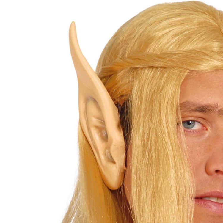 Elfen-Ohren aus Latex Hautfarben Weihnachtself Wichtel für Erwachsene Elfen-Ohren aus Latex Hautfarben für Erwachsene seitlich von Vorne