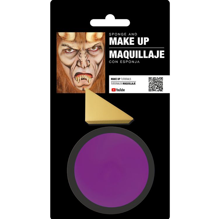 Make-Up Violett Lila mit Schwamm Halloween Schminke Kostüm-Zubehör