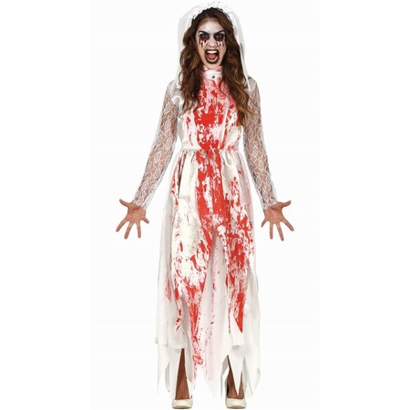 Blutige Braut Halloween Brautkleid mit Schleier für Teenager und Damen