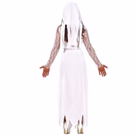 Blutige Braut Halloween Brautkleid mit Schleier für Teenager und Damen Gr. M-XL Halloween-Kostüm Fasching Karneval Blutige Braut Halloween Kostüm für Damen von Hinten