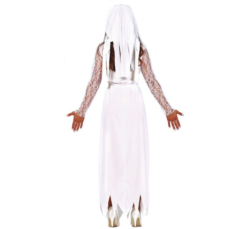 Blutige Braut Halloween Brautkleid mit Schleier für Teenager und Damen Blutige Braut Halloween Kostüm für Damen von Vorne