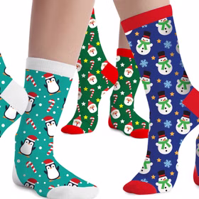 Lustige Socken mit drei verschiedenen Motiven für Kinder und Erwachsene