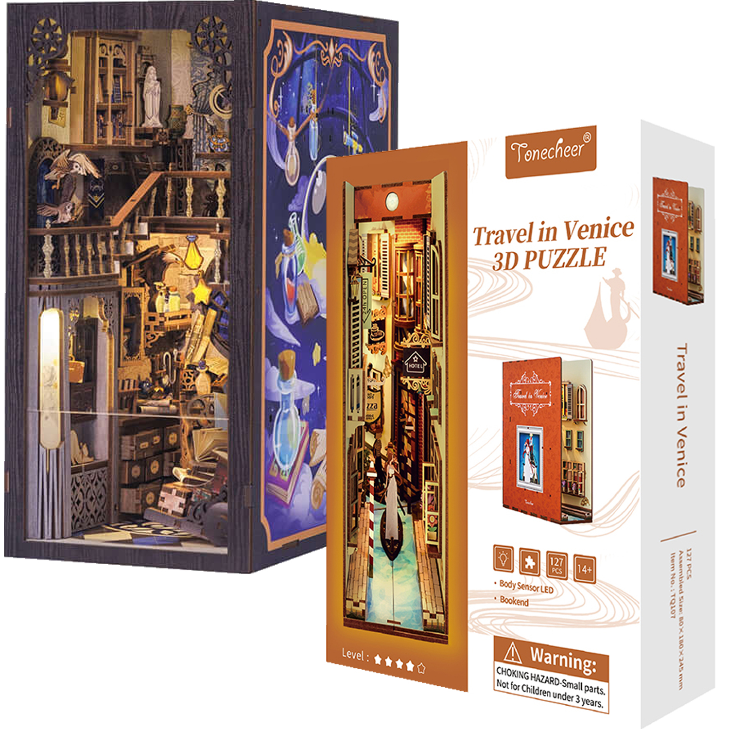 Book Nook Kit DIY Kirche - Miniatur Haus Holzmodell Mit LED Licht 16,5x24cm