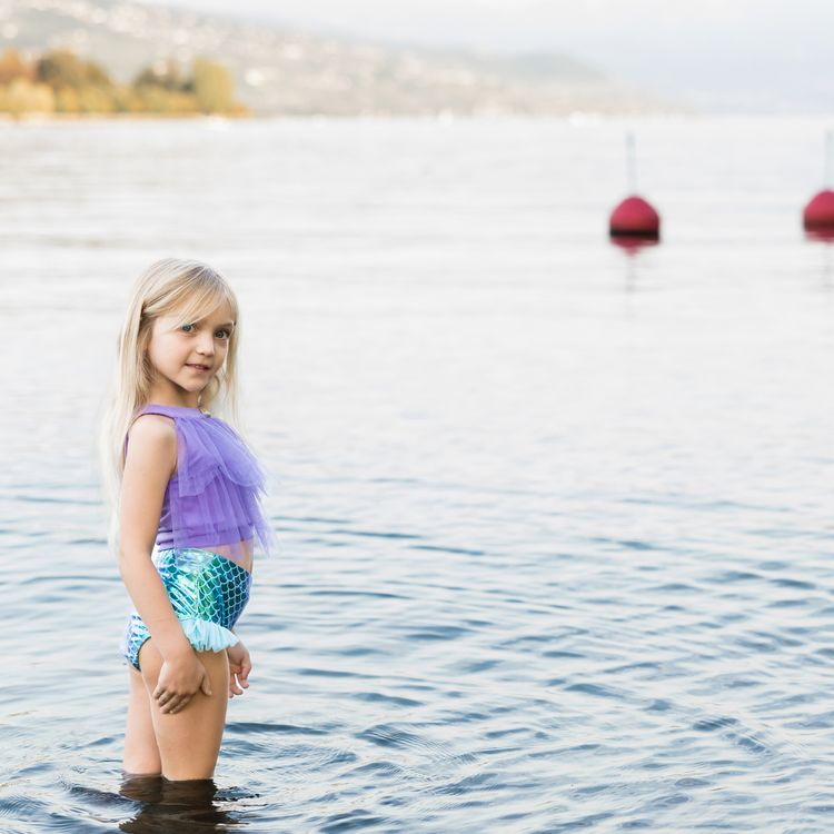 UV-Kleidung Meerjungfrau 2-tlg. UPF 50+ UV Schutz Bademode für Mädchen 3-6 Jahre