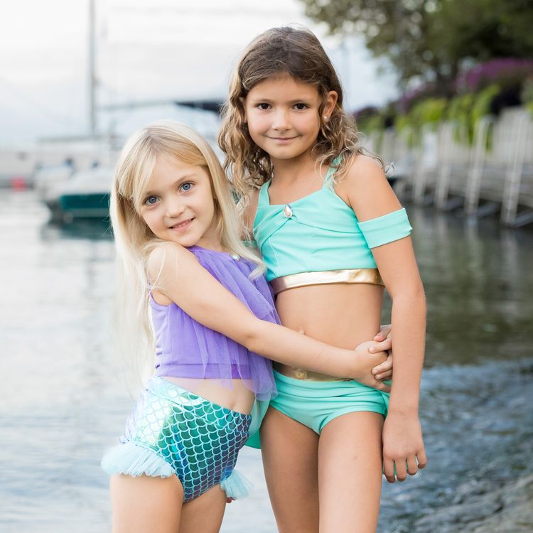 UV-Kleidung Meerjungfrau 2-tlg. UPF 50+ UV Schutz Bademode für Mädchen 3-6 Jahre
