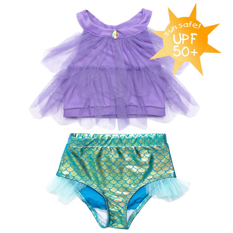 UV-Kleidung Meerjungfrau 2-tlg. UPF 50+ UV Schutz Bademode für Mädchen 3-6 Jahre