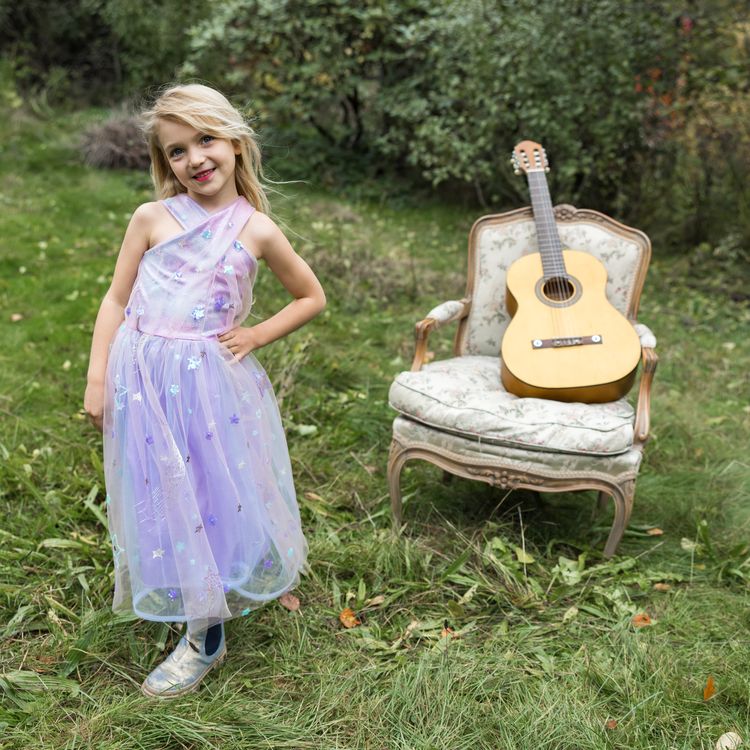 Sommerkleid Taylor's Prinzessin Kleid Lila mit Tüll Kostüm Sängerin für Kinder