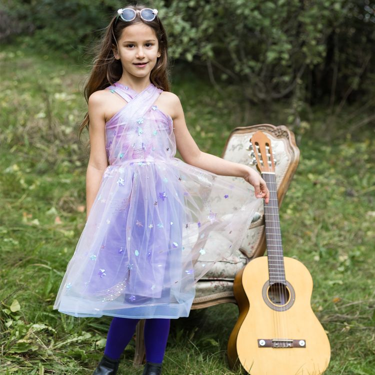 Sommerkleid Taylor's Prinzessin Kleid Lila mit Tüll Kostüm Sängerin für Kinder