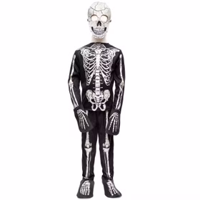 Halloween Skelett Kostüm Glow in the Dark mit Maske für Kinder von Vorne