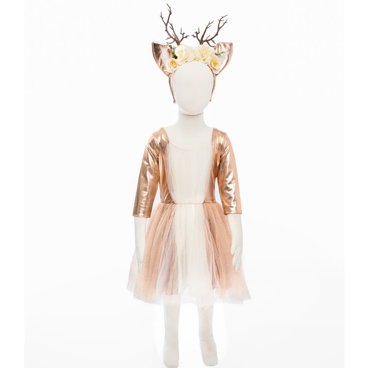 Reh Kostüm Rehkitz Finja Kleid mit Haarreif-Geweih für Kinder Reh Kostüm Rehkitz Finja Kleid mit Haarreif-Geweih für Kinder Gr. 98-128