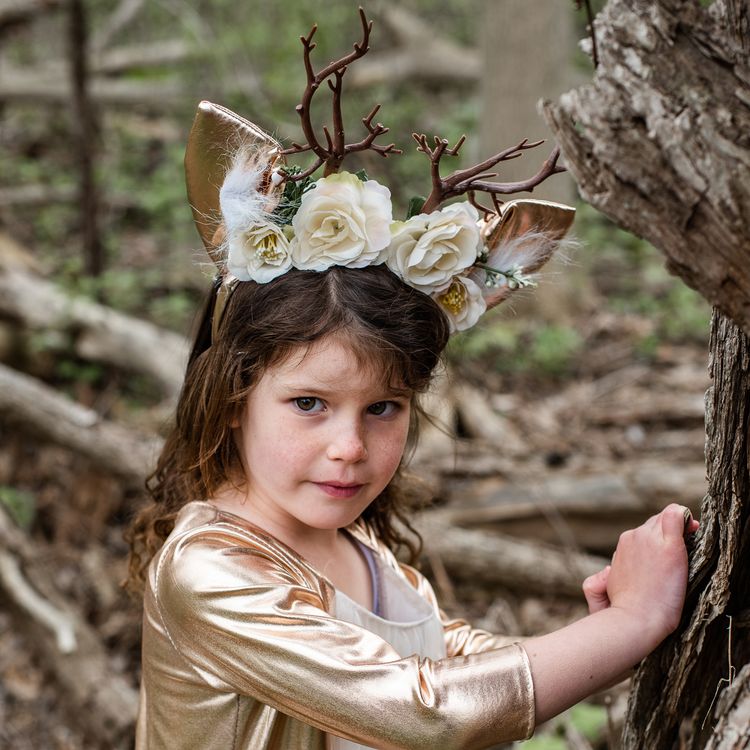 Reh Kostüm Rehkitz Finja Kleid mit Haarreif-Geweih für Kinder Reh Kostüm Rehkitz Finja Kleid mit Haarreif-Geweih für Kinder Gr. 98-128