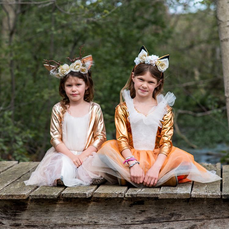Reh Kostüm Rehkitz Finja Kleid mit Haarreif-Geweih für Kinder Reh Kostüm Rehkitz Finja Kleid mit Haarreif-Geweih für Kinder Gr. 98-128
