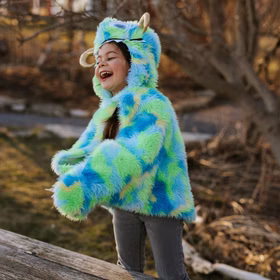 Monster Kostüm Crazy Shrek Grün-Blau für Kinder 4-6 Jahre Halloween