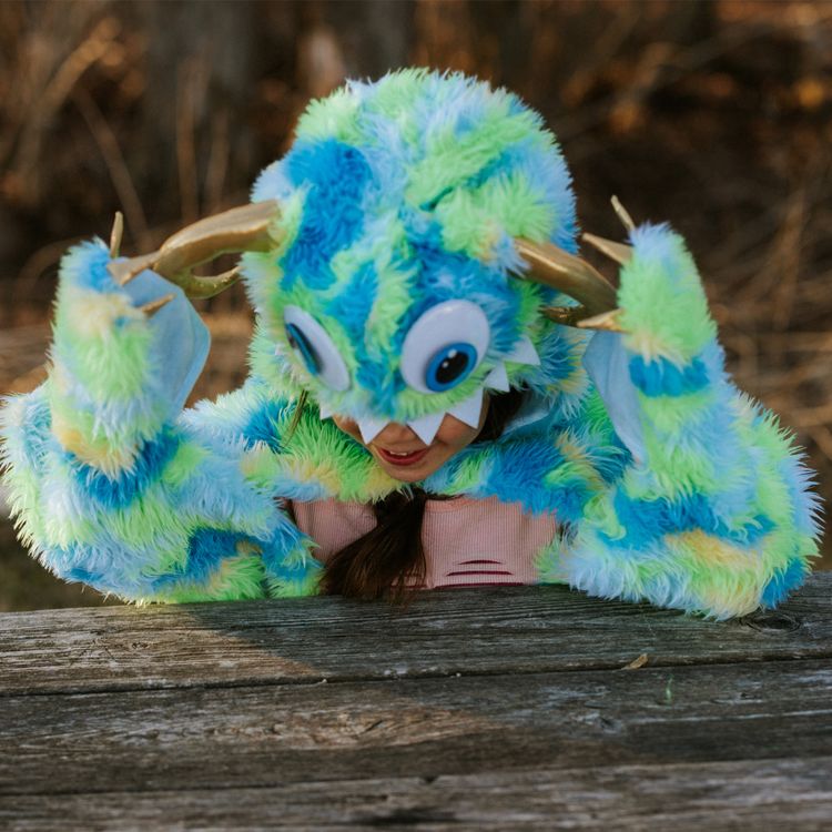 Monster Kostüm Crazy Shrek Grün-Blau für Kinder 4-6 Jahre Halloween