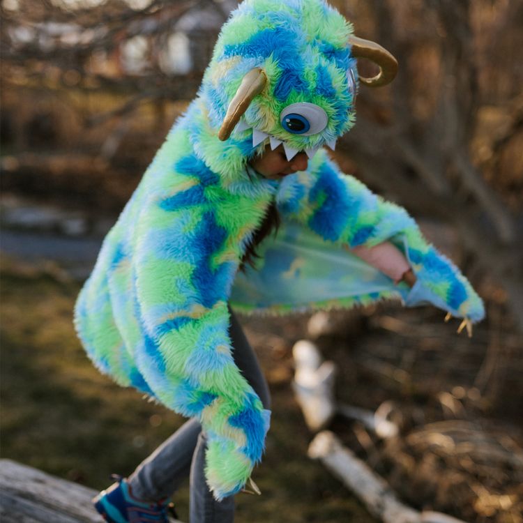 Monster Kostüm Crazy Shrek Grün-Blau für Kinder 4-6 Jahre Halloween