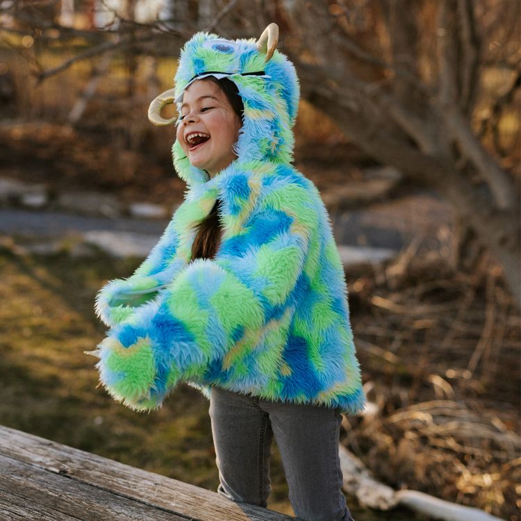 Monster Kostüm Crazy Shrek Grün-Blau für Kinder 4-6 Jahre Halloween