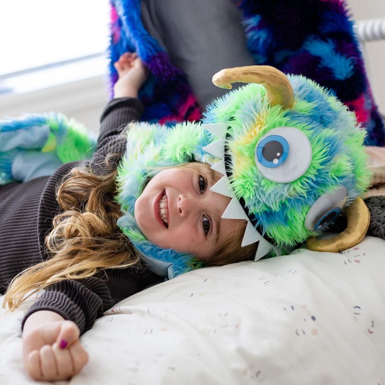 Monster Kostüm Crazy Shrek Grün-Blau für Kinder 4-6 Jahre Halloween