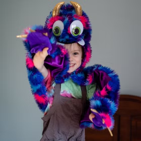 Monster Kostüm Crazy Sulley mit Wackelaugen für Kinder 4-6 Jahre Halloween Monster Kostüm Crazy Sulley mit Wackelaugen für Kinder 4-6 Jahre Halloween