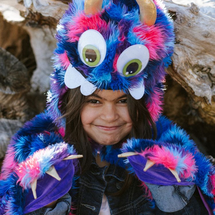 Monster Kostüm Crazy Sulley mit Wackelaugen für Kinder 4-6 Jahre Halloween