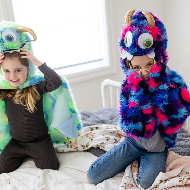 Monster Kostüm Crazy Sulley mit Wackelaugen für Kinder 4-6 Jahre Halloween