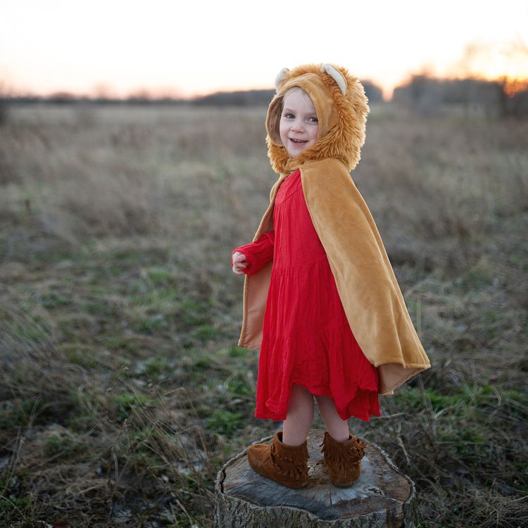 Löwen Kostüm Lio Cape mit Kapuze für Kinder Löwen Kostüm Lio Cape mit Kapuze für Kinder von Vorne