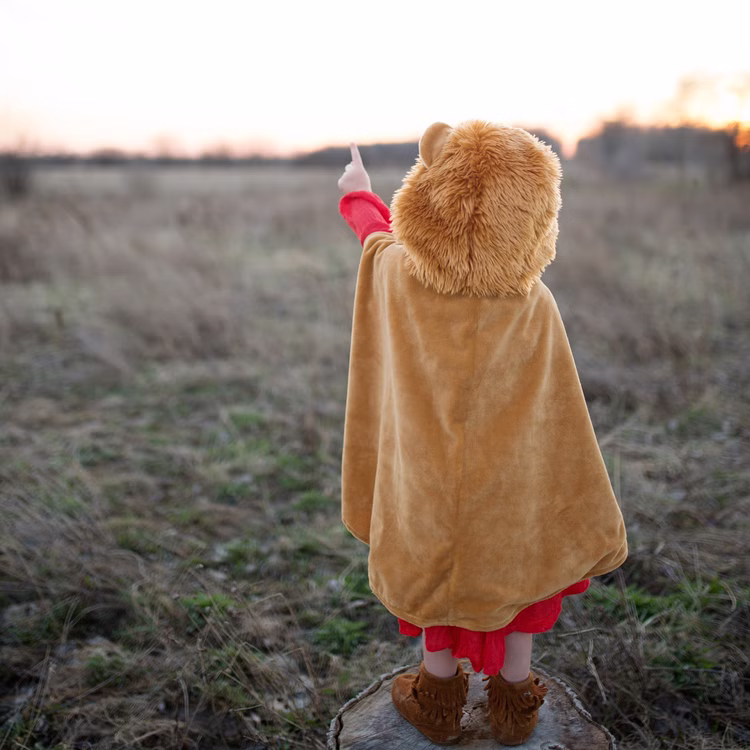 Löwen Kostüm Lio Cape mit Kapuze für Kinder 2-3 Jahre Tierkostüm Tier Fasching Karneval Mottoparty Rollenspiel Geburtstag Löwen Kostüm Lio Cape mit Kapuze für Kinder von Hinten