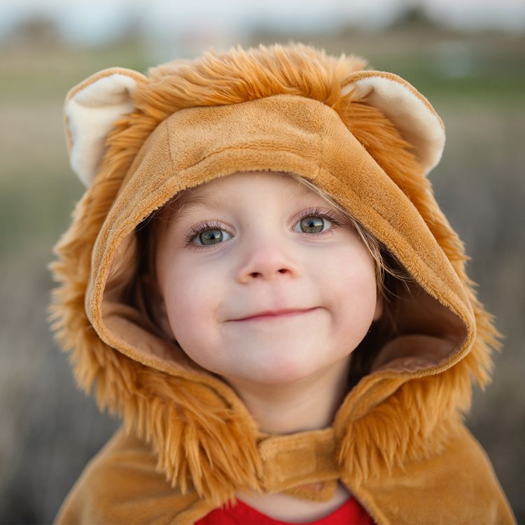 Löwen Kostüm Lio Cape mit Kapuze für Kinder Löwen Kostüm Lio Cape mit Kapuze für Kinder von Vorne