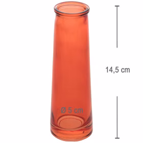 Vase Soliflore Samba Maßangaben der orangefarbenen Glasvase