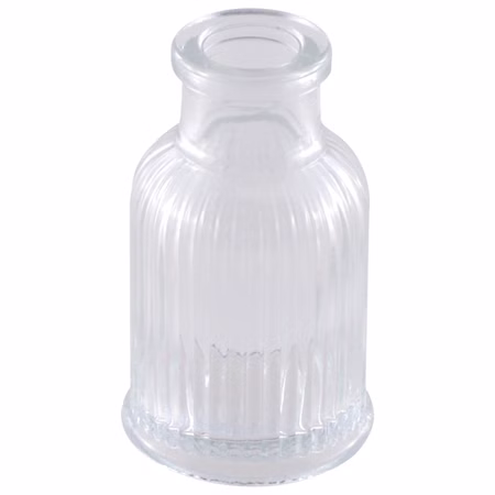 Vase Glasvase Gelb 4,3 x 7,4 cm Mini-Vase Deko-Vase Hochzeits-Tisch Geburtstag Wohnen Accessoire Deko-Vase Gelbe Deko-Vase klein von Vorne