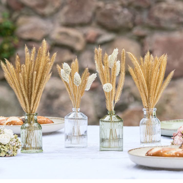 Gelbe Deko-Vase klein von Vorne