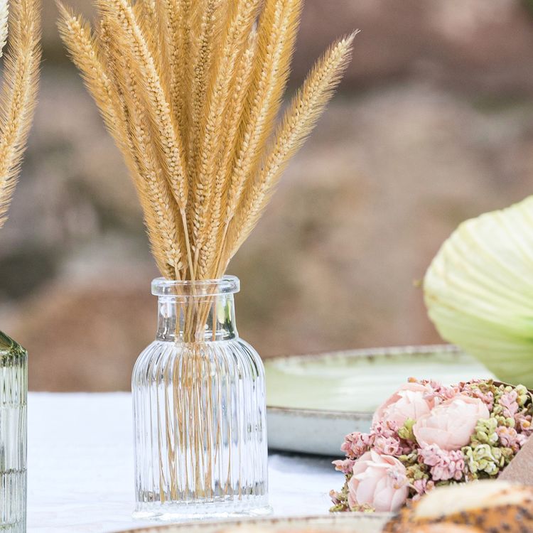 Gelbe Deko-Vase klein von Vorne