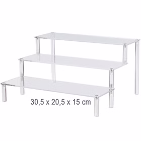 Tortenständer Cupcake Treppe 3-stufig transparentes Acrylglas Geburtstag Deko