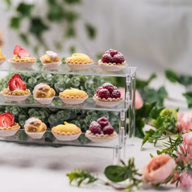 Tortenständer Cupcake Treppe 3-stufig transparentes Acrylglas Geburtstag Deko