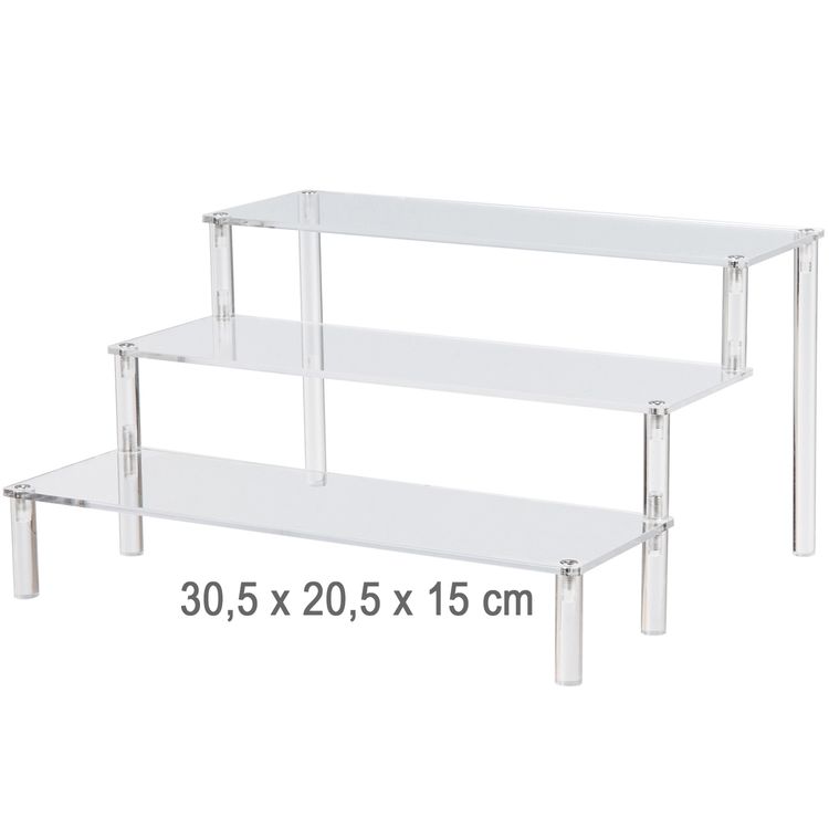 Tortenständer Cupcake Treppe 3-stufig transparentes Acrylglas für Geburtstag Hochzeit Tortenständer Cupcake Treppe 3-stufig transparentes Acrylglas Geburtstag Deko