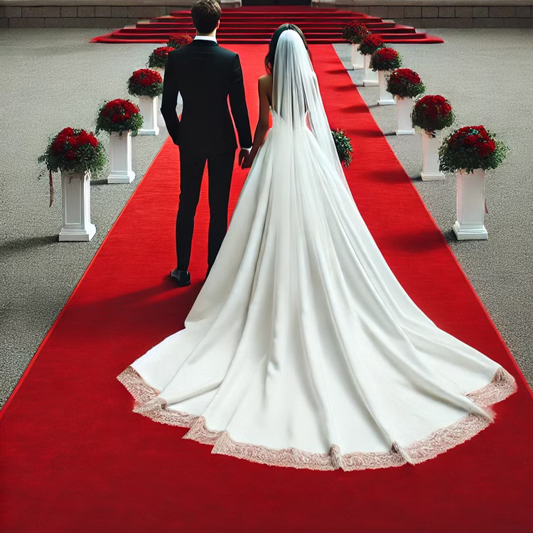 Roter Teppich 1 x 5 m luxuriös mit Samt-Touch roter Läufer Hochzeit Geburtstag Party-Zubehör Party-Accessoire Mottoparty Roter Teppichläufer auf dem Bräutigam und Braut schreiten