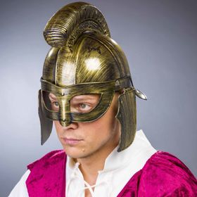 Sankt Martin Kostüm für Herren Deluxe mit teilbarem Umhang Helm und Schwert von Vorne