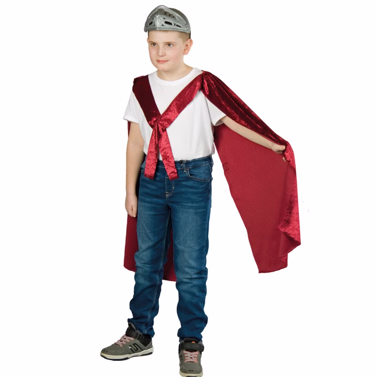 Sankt Martin Kostüm Umhang teilbar weinrot für Kinder Gr. 104-164 Historisch Martinsfest Martinsumzug November Fasching Karneval Mottoparty Ritter Sankt Martin Kostüm für Kinder von Vorne