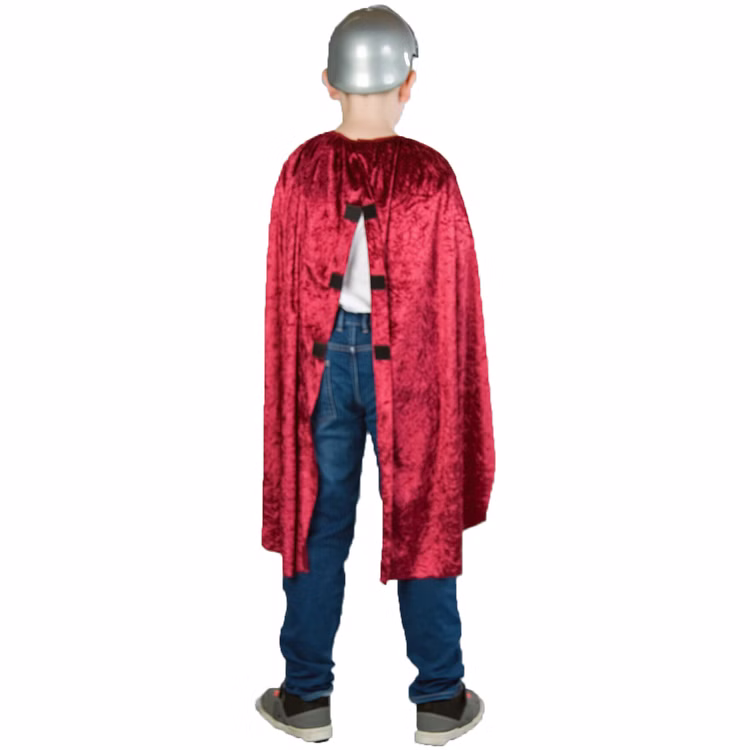 Sankt Martin Kostüm Umhang teilbar weinrot für Kinder Gr. 104-164 Historisch Martinsfest Martinsumzug November Fasching Karneval Mottoparty Ritter Sankt Martin Kostüm für Kinder von Hinten mit geteiltem weinroten Umhang