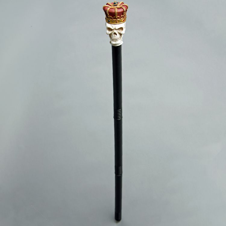 Gehstock mit Totenkopf & Krone 89 cm lang zum Zusammenstecken für Erwachsene Gehstock mit Totenkopf & Krone 89 cm lang zum Zusammenstecken für Erwachsene