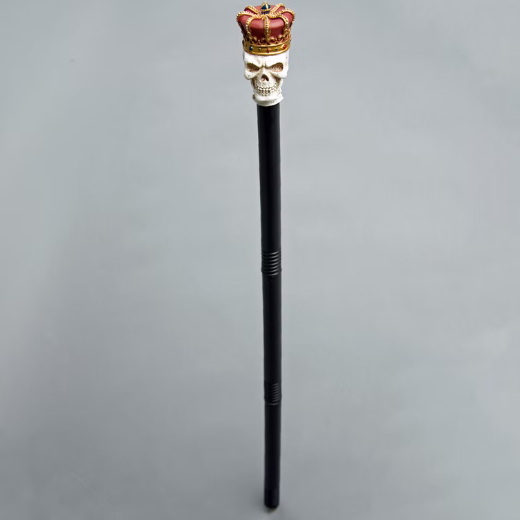 Gehstock mit Totenkopf & Krone 89 cm lang zum Zusammenstecken für Erwachsene Gehstock mit Totenkopf & Krone 89 cm lang zum Zusammenstecken für Erwachsene