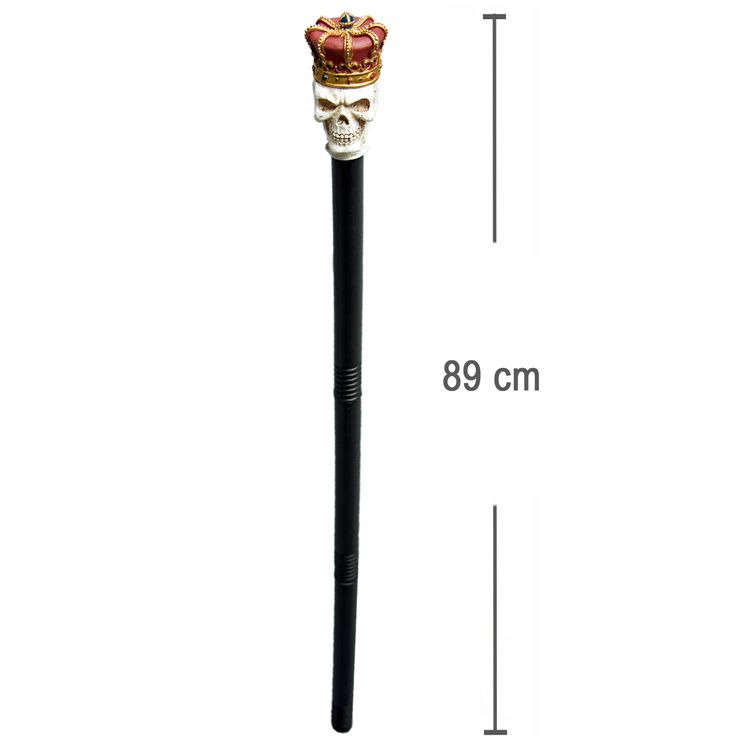 Gehstock mit Totenkopf & Krone 89 cm lang zum Zusammenstecken für Erwachsene Gehstock mit Totenkopf & Krone 89 cm lang zum Zusammenstecken für Erwachsene