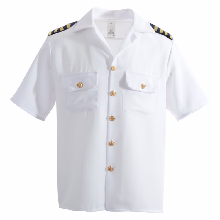 Piloten Kostüm Hemd Kapitän für Herren Gr. L-XXL weiß Berufe Kostüm-Zubehör Fasching Karneval Mottoparty Piloten Kostüm Kapitän für Herren von vorne