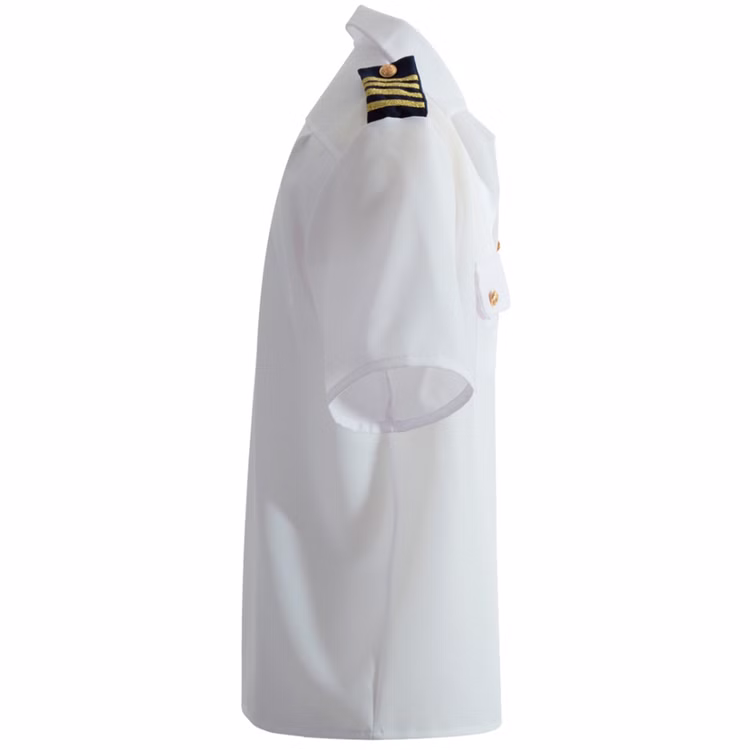 Piloten Kostüm Hemd Kapitän für Herren Gr. L-XXL weiß Berufe Kostüm-Zubehör Fasching Karneval Mottoparty Piloten Kostüm Kapitän für Herren von der Seite