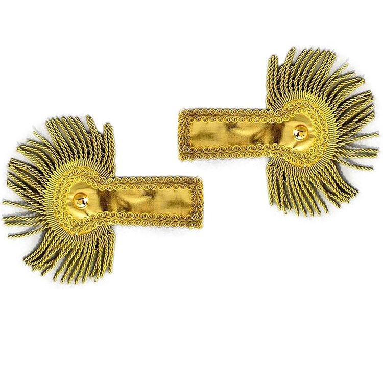 Schulterklappen Epauletten 2 Stück Gold für Erwachsene  von Oben mit Logo made in Germany