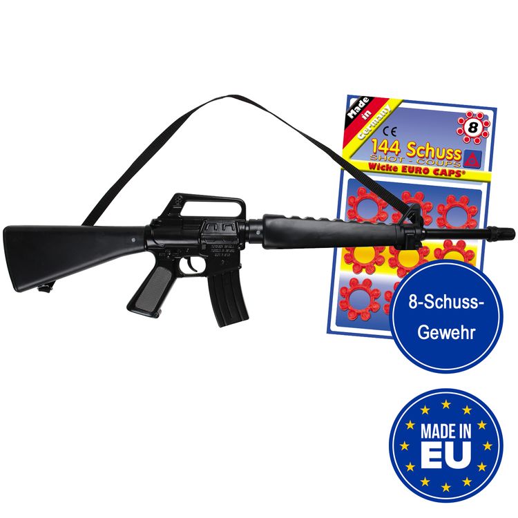 Sturmgewehr Schwarz 71 cm lang M118 inkl. 144 Schuss-Munition