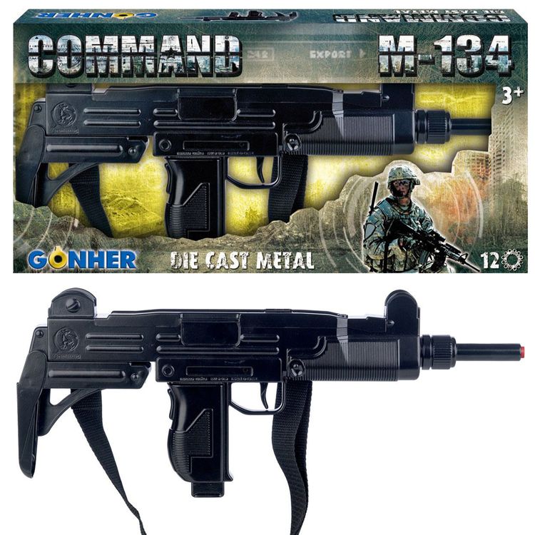 Maschinenpistole Schwarz 47 cm lang M-134 inkl. 144 Schuss-Munition