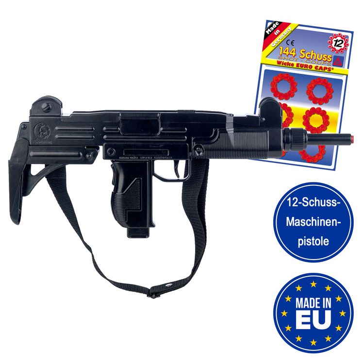 Maschinenpistole Schwarz 47 cm lang M-134 inkl. 144 Schuss-Munition