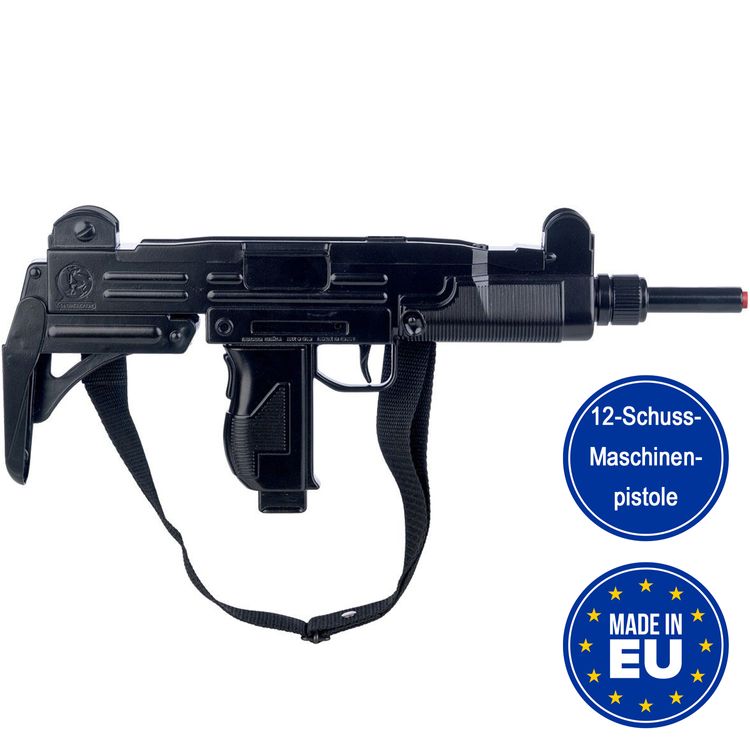 Maschinenpistole Schwarz 47 cm lang M-134 inkl. 144 Schuss-Munition